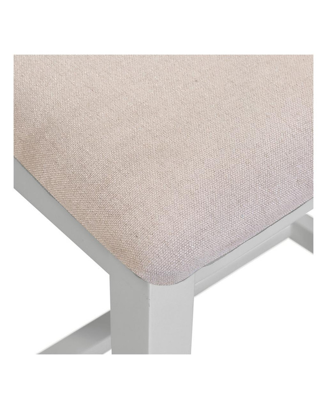 Hampton Pebble Grey Cross Back Chair, box of 2, featuring a beige woven fabric seat and grey painted wooden frame for modern dining or office use.