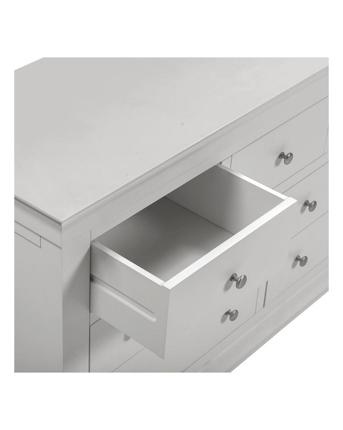 Vermont 3+2 Drawer Chest in Pebble Grey VM100-102-224, showcasing a modern furniture piece with multiple drawers and a sleek finish.