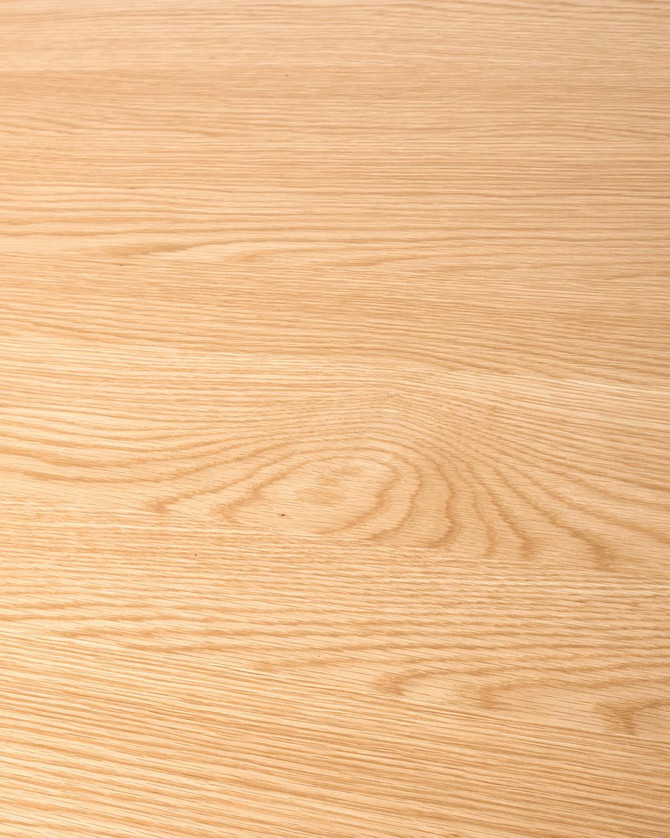 Stanley Round Table (130cm), close-up view of the wooden tabletop surface showing natural wood grain and texture.