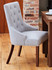 Shiro Walnut Narrow Back Light Grey Upholstered Dining Chairs - 1