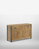 Hulstone Industrial Reclaimed Sideboard WFS-BH-HUL02A, rustic wooden sideboard with metal accents, three drawers and three cabinet doors, showcasing reclaimed wood craftsmanship.