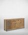 Hulstone Industrial Reclaimed Extra Large Sideboard WFS-BH-HUL02D, wooden sideboard with metal accents, featuring multiple drawers and cabinets for storage.