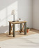 Hulstone Industrial Reclaimed Open Front Side / Lamp Table WFS-BH-HUL08B, a modern rustic furniture piece featuring a wooden top and open frame with reclaimed wood and metal accents.