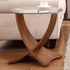 Siena Walnut And Glass Round Lamp Table JF309-W