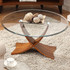 Siena Walnut And Glass Round Coffee Table JF308-W Siena Walnut And Glass Round Coffee Table JF308-W