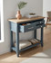 Anchorage Blue Reclaimed Small Console Table WFS-BH-ANC02D, showing a stylish console table with a wooden top and blue painted finish on the body and legs.
