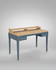 Anchorage Blue Desk / Dressing Table WFS-BH-ANC06B, a stylish study desk with a blue finish, wooden top, and a raised wooden shelf for organisation.