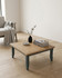 Anchorage Blue Square Open Coffee Table WFS-BH-ANC08C, a modern square coffee table with a wooden top and blue painted legs.