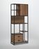 Hyloft Reclaimed Large Open Bookcase WFS-BH-HYL01A, black metal frame with wooden shelves and storage compartments.