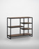 Hyloft Reclaimed Low Open Bookcase WFS-BH-HYL01C, modern wooden and metal bookcase with multiple open shelves for storage and display.