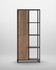 Hyloft Reclaimed Tall Funky Bookcase WFS-BH-HYL01D, a tall modern bookcase with a black metal frame and wooden shelves and cabinet door, minimalist design for stylish storage.
