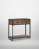 Hyloft Reclaimed Small Console Table WFS-BH-HYL02B, modern wood and metal console table with storage drawers and lower shelf with black metal frame.