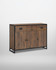 Hyloft Reclaimed Sideboard With 3 Doors & 4 Drawers WFS-BH-HYL02C, wooden sideboard with black metal frame and multiple storage compartments.