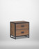 Hyloft Reclaimed Modular Low Chest of Drawers WFS-BH-HYL02M01, a two-drawer wooden storage unit with a black metal frame and handles, minimalist design.