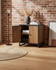 Hyloft Reclaimed Modular Low Cupboard WFS-BH-02M02, wooden cabinet with metal frame and two doors.