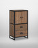 Hyloft Reclaimed Modular Medium Cupboard with Doors VBR02M03, a wooden storage unit with black metal frame and handles, featuring two doors on the top and two drawers at the bottom.