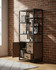 Hyloft Reclaimed Modular Tall Cupboard with doors, drawers, shelves WFS-BH-HYL02M05, black metal frame with wooden cabinet doors and drawers, modern storage furniture.