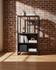 Hyloft Reclaimed Modular Tall Open Unit WFS-BH-HYL02M06, a modern furniture piece with a black metal frame, wooden shelves, and open compartments designed for versatile storage.