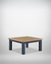Splash of Blue Low Square Coffee Table VTTB08B, a wooden coffee table with a natural wood top and blue painted legs, stylish and modern furniture piece.