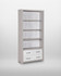 Greystone Large Open Bookcase with Drawers VTTG01A, white wooden bookcase with four shelves and two drawers at the bottom, stylish and functional for home or office storage.