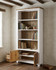 Chalkwash White Large Open Bookcase with Doors WFS-BH-CHA01B