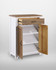 Chalkwash White Shoe Storage Cupboard with Drawer WFS-BH-CHA20A, wooden shoe cabinet with a white body, brown top surface, one drawer, and two doors, ideal for organizing shoes and accessories.