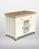 Lingham Cream Painted Kitchen Trolley with a Solid Wood Butcher’s Block Top - WFS-BH-LIN01A