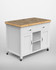 White Lingham Kitchen Island with a Butcher’s Block Prep Top - WFS-BH-LIN01B