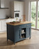 Kitchen Island (Blue) with Butchers Block - WFS-BH-CKH01C