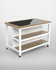 White Painted Lingham Open Base Kitchen Island designed with a Breakfast Bar - WFS-BH-LIN02B