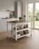 White Painted Lingham Open Base Kitchen Island designed with a Breakfast Bar - WFS-BH-LIN02B