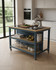 Kitchen Island (Blue) Open with Breakfast Bar - WFS-BH-CKH02C