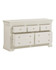 Vermont 3+2 Drawer Chest in Ivory VM100-102-225, a white wooden storage furniture with three smaller top drawers and two larger bottom drawers, featuring round knobs and a classic design.