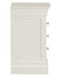 Vermont 3 Drawer Bedside, Ivory color nightstand with three drawers and silver knobs, elegant storage furniture for bedroom.
