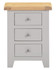 Hampton Pebble Grey 3 Drawer Bedside HG100-103-117, a modern bedside cabinet featuring three spacious drawers with round silver handles and a wooden top surface.