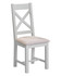 Hampton Pebble Grey Cross Back Chair (Box of 2), attractive grey wooden chair with a cushioned beige seat and a crisscross design on the backrest.