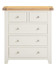 Hampton Ivory 3+2 Drawer Chest HI100-102-223, an Ivory wooden storage cabinet with six drawers and a natural wood top surface.