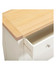 Hampton Ivory 3 Drawer Chest HI100-102-232, beige painted finish with a natural wood top and silver knob handle.