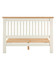 Hampton Ivory 4'6" Bed Low Foot End HI200-203-133, front view of a white and natural wood low foot end bed with slatted base, ideal for a children's or guest bedroom.