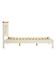 Hampton Ivory 4'6" Bed Low Foot End HI200-203-133, view of a white wooden bed frame with a low foot end and vertical slats on the headboard, featuring natural wood accents