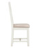 Hampton Ivory Cross Back Chair, set of two, with ivory painted wooden frame and beige upholstered seat.