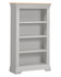 Vermont Bookcase, product image of a four-shelf bookcase in Pebble Grey/Oak VM300-306-055 with a classic design and a natural wood top.