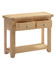 Hampton Oak 2 Drawer Console Table HO300-304-033, wooden console table with two drawers and a lower shelf in a natural oak finish.
