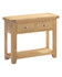 Hampton Oak 2 Drawer Console Table HO300-304-033, wooden console table with two drawers and a lower shelf in oak finish.