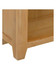 Hampton Oak Low Bookcase HO300-306-052, close-up of wooden shelf and side panel showing oak finish and wood grain detailing.