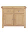 Hampton Oak 2 Door 2 Drawer Sideboard HO400-405-046, wooden sideboard with two drawers on top and two doors below, crafted from oak wood with silver knobs, modern design.