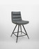Hamilton Swivel Counter Chair in Grey, modern bar stool with cushioned seat and backrest, metal tripod base, sold as a pair.