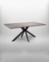 Roma 180cm Grey Dining Table, modern grey wooden top with black angular metal legs.