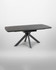 Hamilton Black Ash Extending Table 140cm - 180cm table, modern black ash wood dining table with extendable feature, featuring a unique angular leg design set against a plain white background.