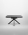Hamilton Black Ash Extending Table 140cm - 180cm Table, black extendable dining table with a modern design and slanted legs.